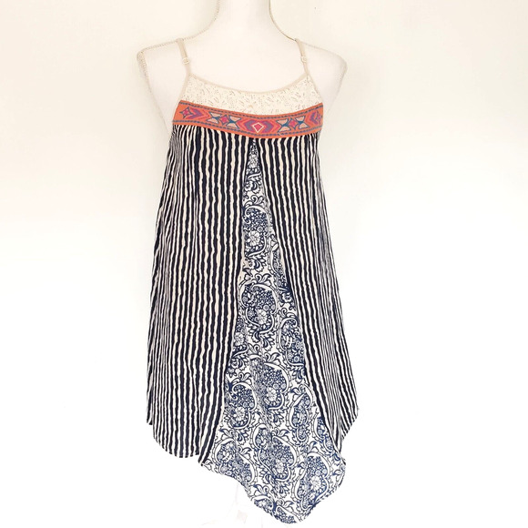 Flying Tomato Women SIZE S Geometric Tunic Top Mini Dress Spaghetti Strap FLAW - Picture 11 of 11